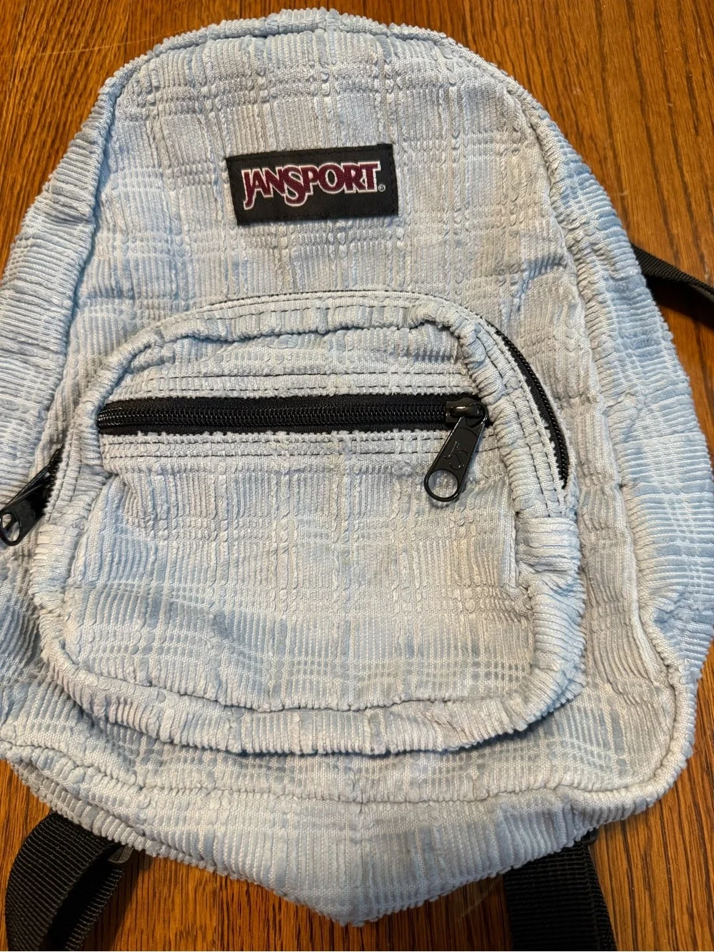 Vintage 90s JanSport Corduroy Light Blue Mini Backpack One Of A Kind